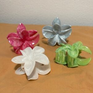 New 1 PC Plumeria Hair Clip Pink White Green OR Gray Available